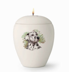 Tierurne mit versch. mittelgroßen Hunden mit Gedenklicht 1,5 Ltr.