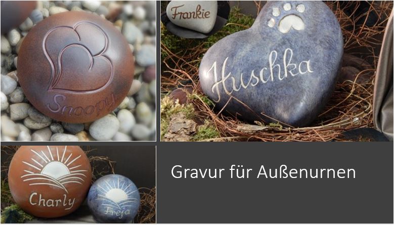 Gravur für Außentierurnen
