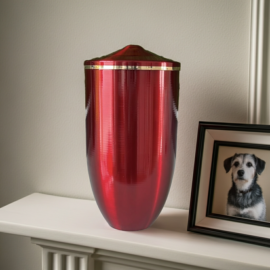 Tierurne aus Kupfer in Granatrot 1,0 Ltr.