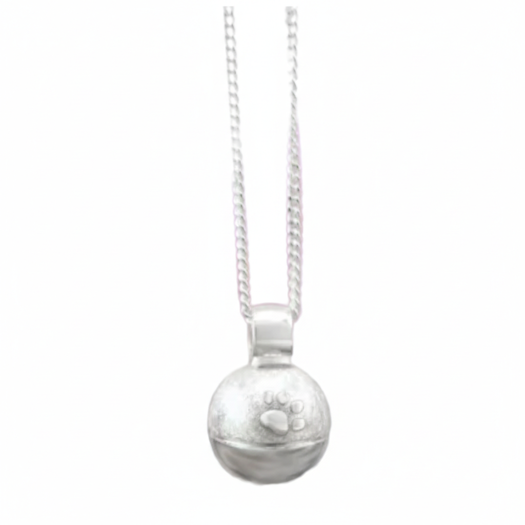 Ascheanhänger Fini mit Pfötchen Silber mit Kette