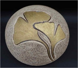Tierurne Diskus Ginkgo in 4 versch. Farben und versch. Größen – 1,5 Liter / creme mit Gold