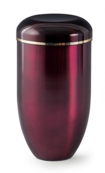 Tierurne Kupfer lasierend mit Goldband in 4 Farben & 7 Größen – 1,0 Liter / aubergine