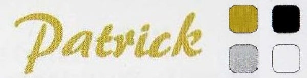Folienbeschriftung für Urnen beginnend mit WVO und LAG.......... – Name (max. 9 Buchstaben), Daten und Pfoten / Patrick / weiß