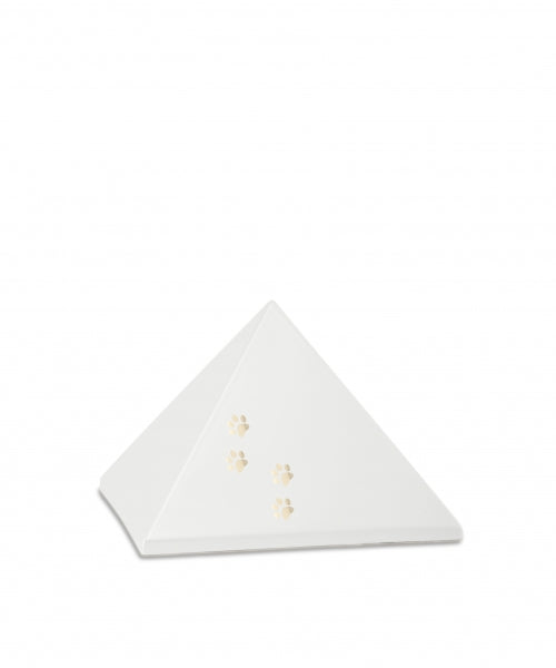 Tierurne Pyramide Keramik mit goldenen Pfoten