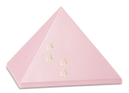 Tierurne Pyramide mit Pfötchen in Rosé