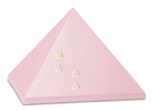 Tierurne Pyramide mit Pfötchen in Rosé