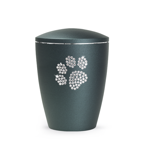 Tierurne Elegance mit Kristallpfote Petrol