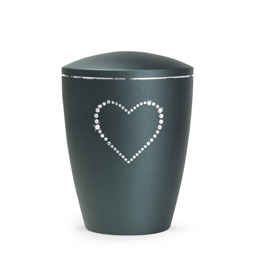 Tierurne Elegance mit Kristallherz Petrol