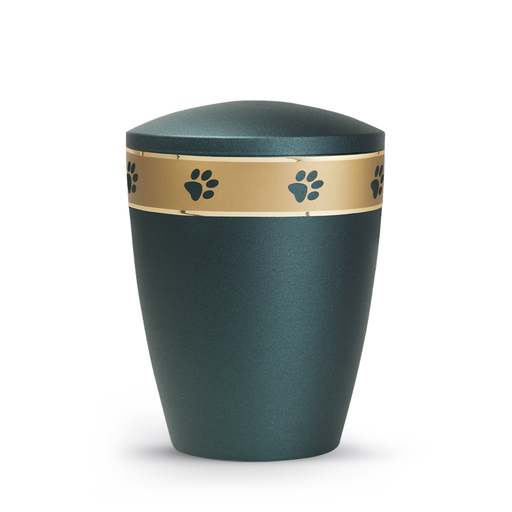 Tierurne Patas de oro mattgoldenes Dekorband Petrol
