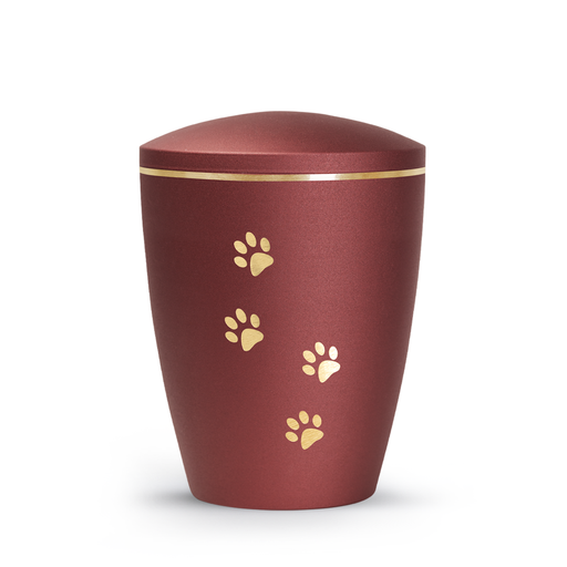 Tierurne Patas de oro mit goldenen Pfötchen in Rubin
