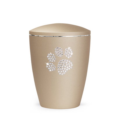 Tierurne Elegance mit Kristallpfote Champanger