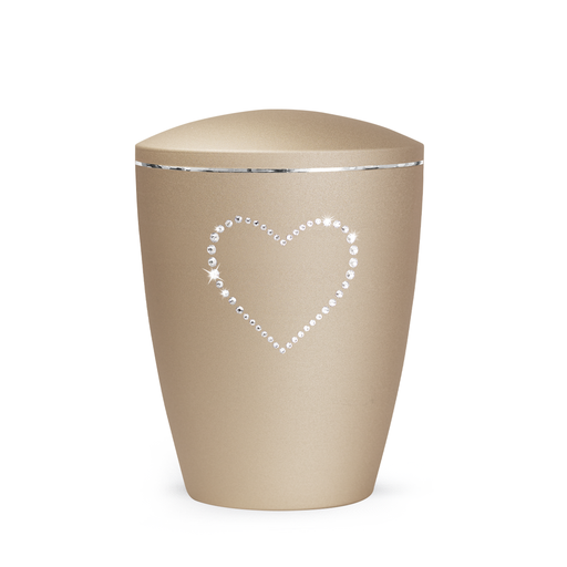 Tierurne Elegance mit Kristallherz Champagner