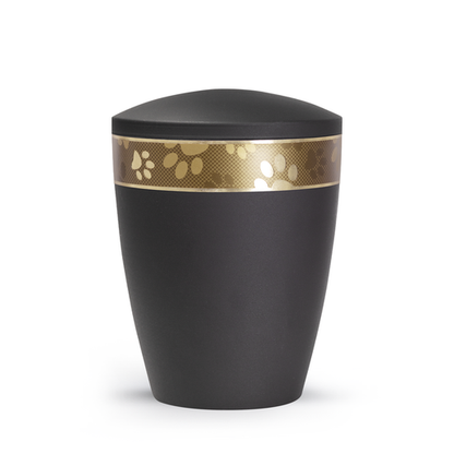 Tierurne Patas de oro mattgoldenes Dekorband Schwarz