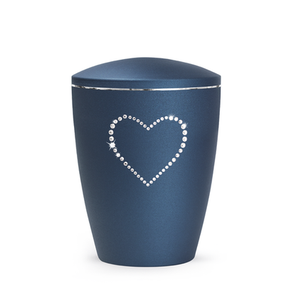 Tierurne Elegance mit Kristallherz in Navy