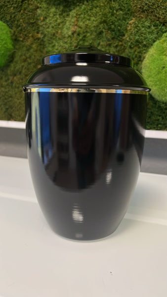Tierurne mit Goldband und Zierhaube – 1,5 Liter / kobaltblau