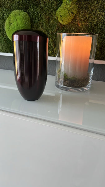 Tierurne aus Kupfer beschichtet in verschiedenen Farben – 1,0 Liter / aubergine