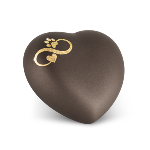 Tierurne Herz mit Motiv Infinity HerzPfote