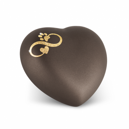 Tierurne Herz mit Motiv Infinity HerzPfote