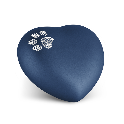 Tierurne Herz mit Pfote in Navy