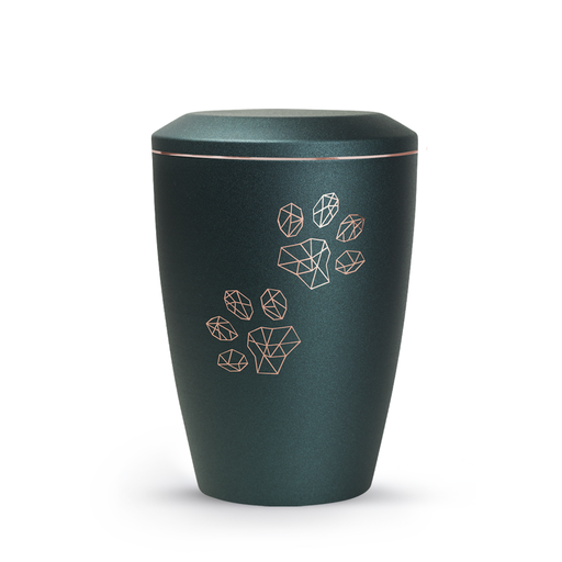 Tierurne Karat mit Pfoten in Petrol