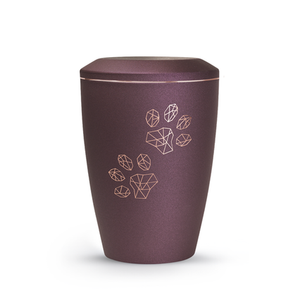 Tierurne Karat mit Pfoten in Berry