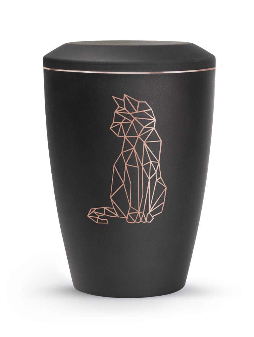 Tierurne Karat mit Katze in Schwarz