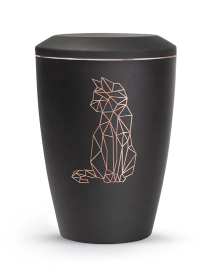 Tierurne Karat mit Katze in Schwarz