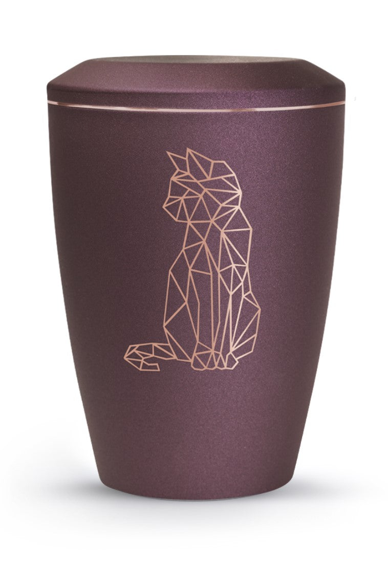 Tierurne Karat mit Katze in Berry