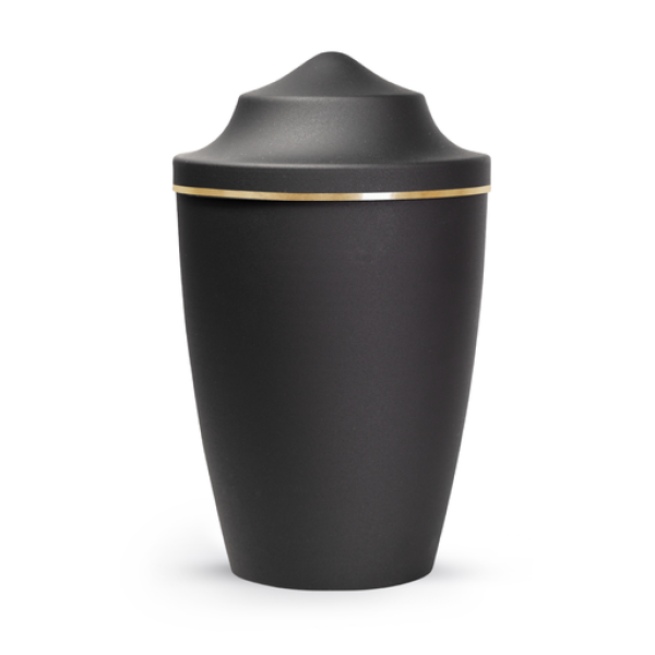 Tierurne Lina aus Stahl – 0,5 Liter / mit geschwungenem Deckel / schwarz