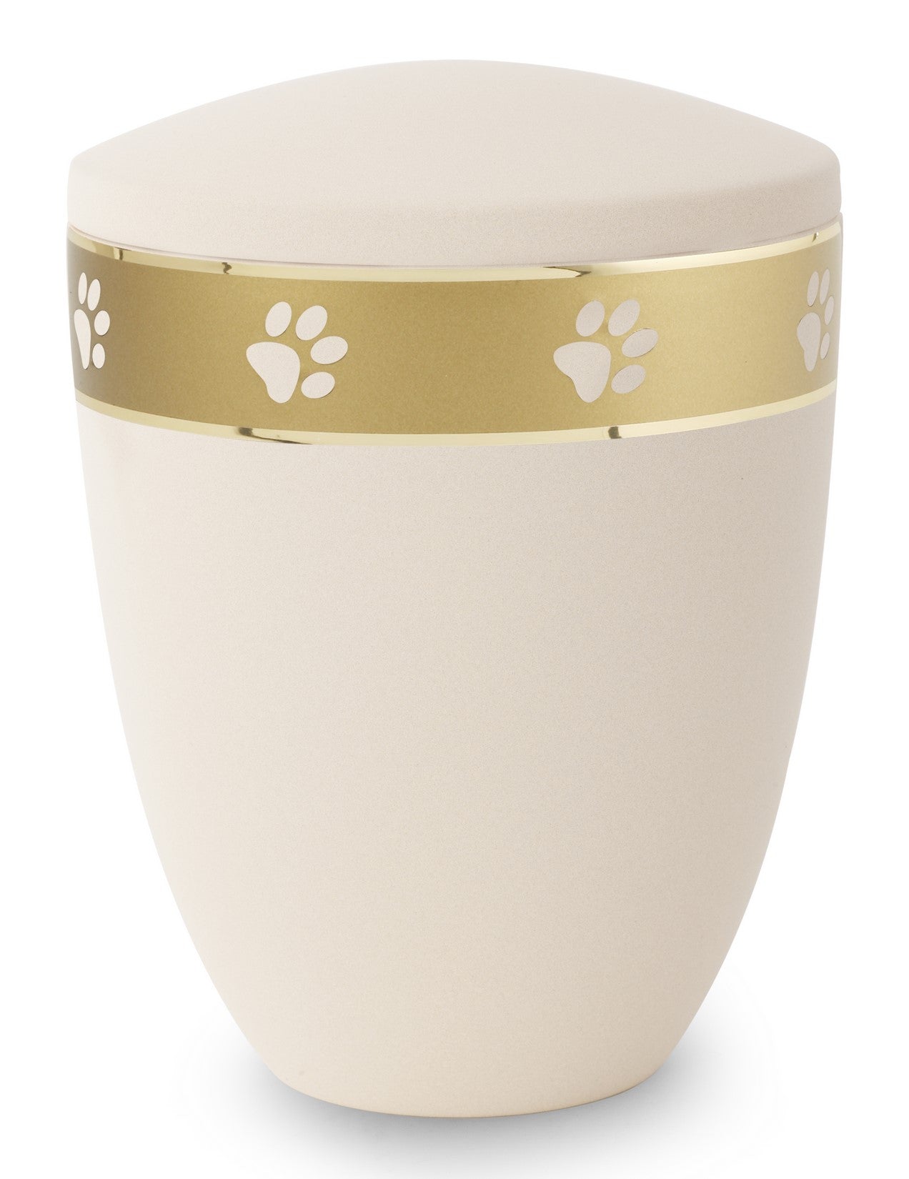Tierurne "Patas de oro" umlaufendem Pfotenmotiv in creme