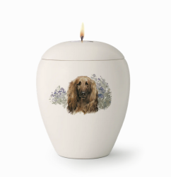 Tierurne mit versch. mittelgroßen Hunden mit Gedenklicht 1,5 Ltr.