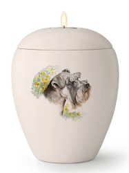 Tierurne mit versch. mittelgroßen Hunden mit Gedenklicht 1,5 Ltr.