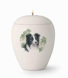 Tierurne mit versch. mittelgroßen Hunden mit Gedenklicht 1,5 Ltr.