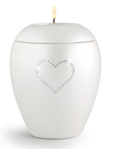 Tierurne Edition Crystal mit Kristallherz und Gedenklicht in 0,5 & 1,5 Ltr.
