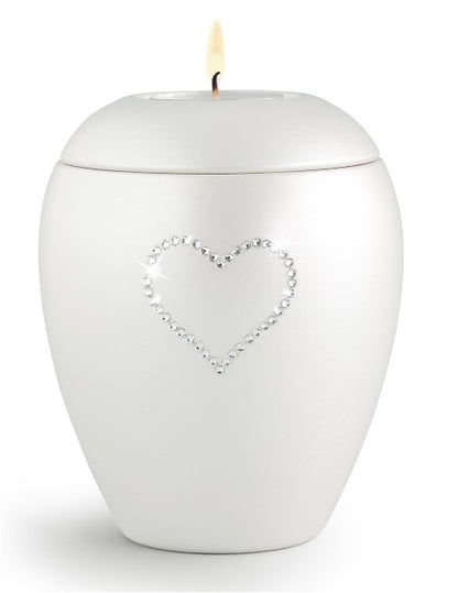 Tierurne Edition Crystal mit Kristallherz und Gedenklicht in 0,5 & 1,5 Ltr.