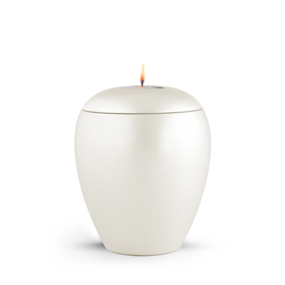 Tierurne Crystal perlmutt mit Gedenklicht in versch. Farben und 2 Größen