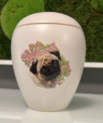 Tierurne mit versch. mittelgroßen Hunden mit Gedenklicht 1,5 Ltr.