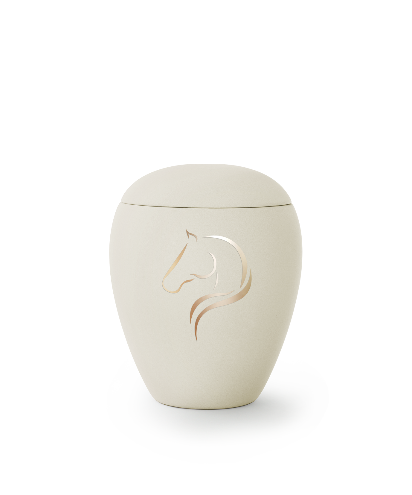 Pferdeurne samtene Keramik mit goldener Silhouette 1,5 Ltr.