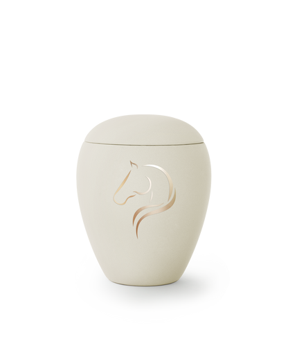 Pferdeurne samtene Keramik mit goldener Silhouette 1,5 Ltr.
