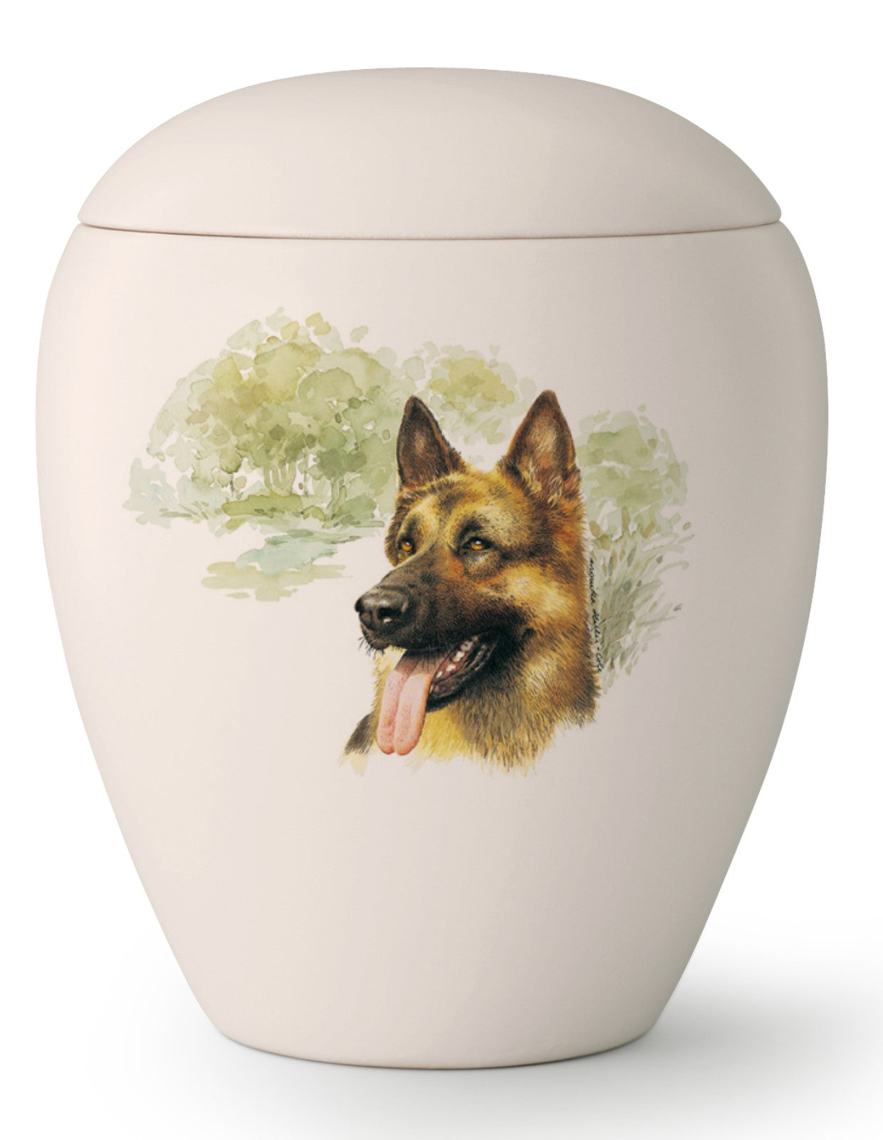 Tierurne mit Schäferhund