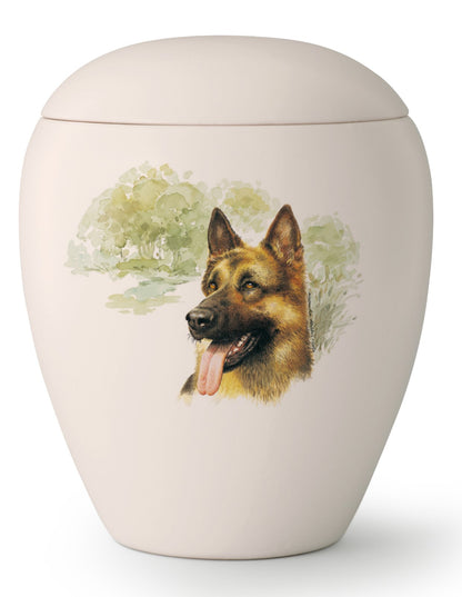 Tierurne mit Schäferhund