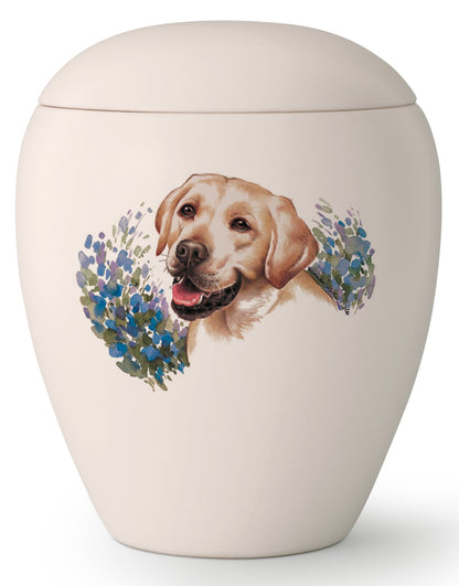 Tierurne mit Abbild eines Labradors
