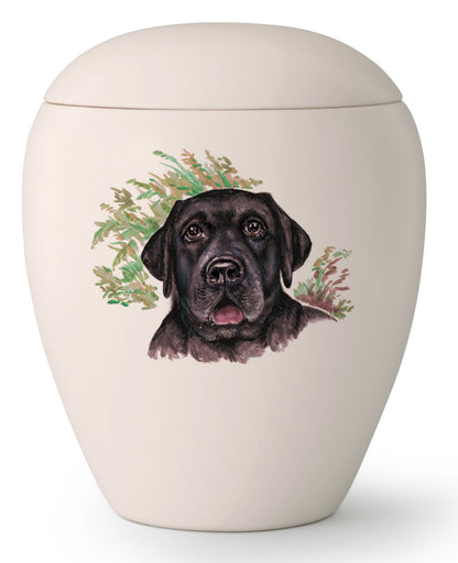 Tierurne mit Black Labrador