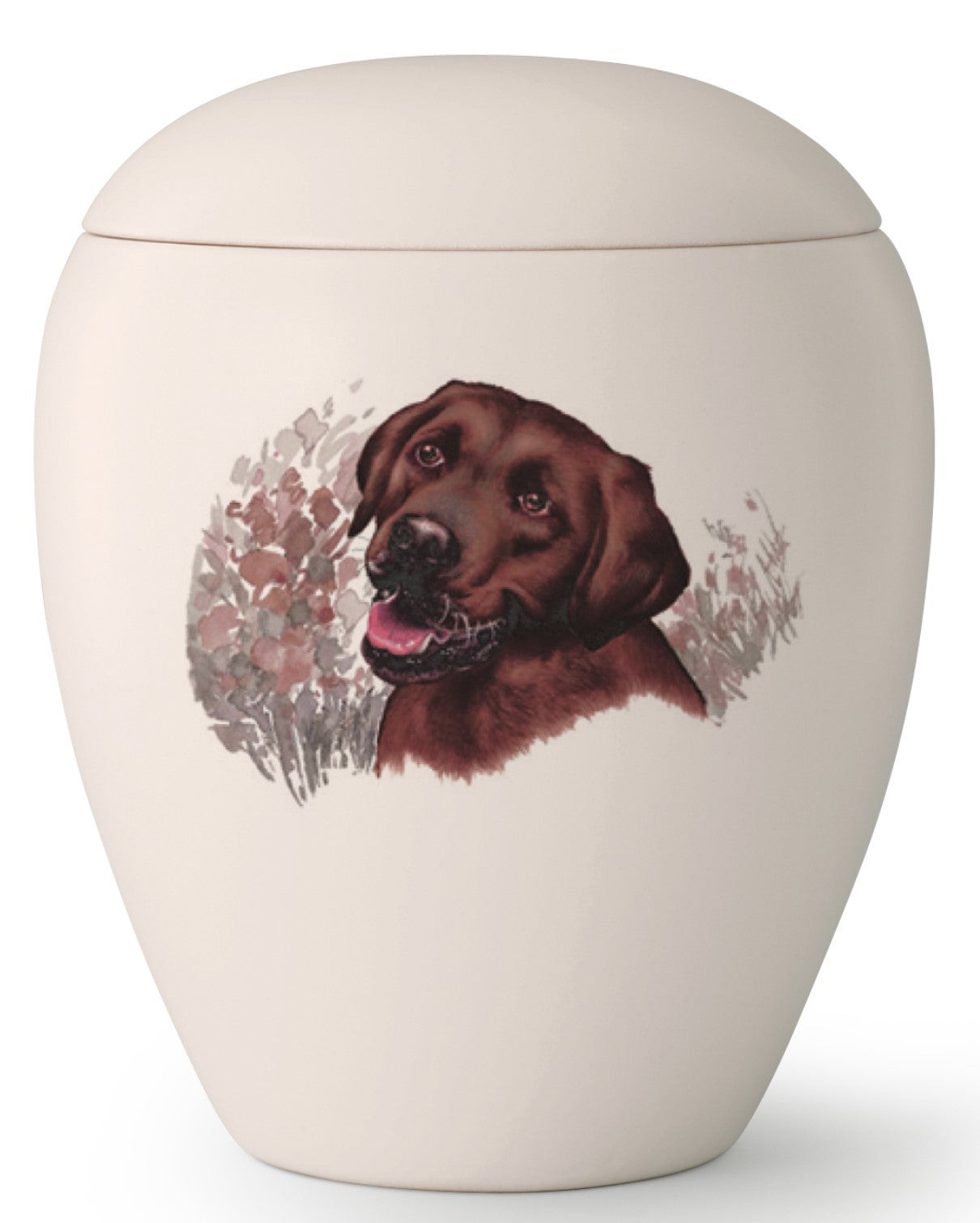 Tierurne mit Abbild eines Braunen Labradors