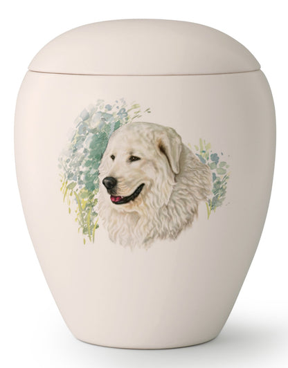 Tierurne mit Maremma Schäferhund