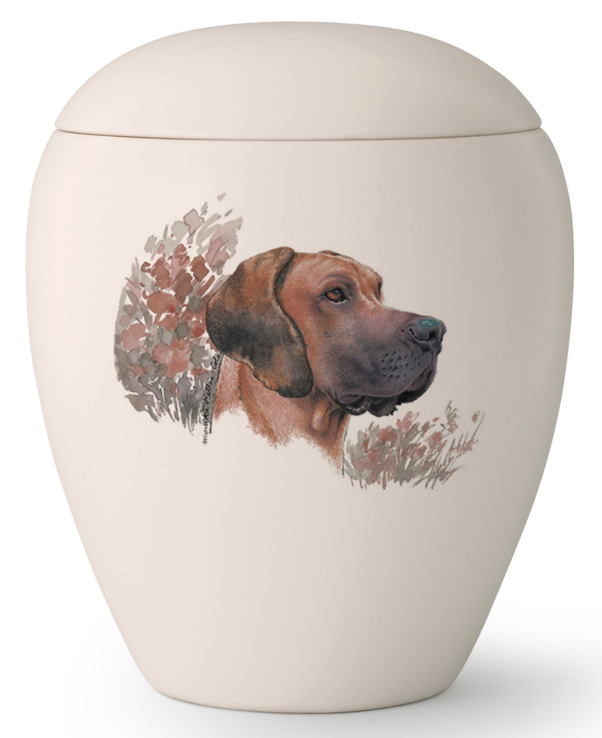 Tierurne mit Dogge mit normalen Ohren