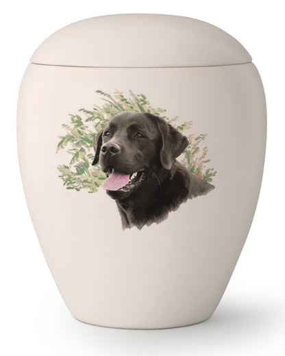 Tierurne mit Labrador schwarz