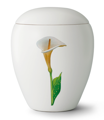 Tierurne aus Keramik mit Calla