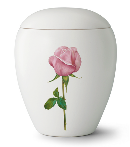 Tierurne aus Keramik mit Rose