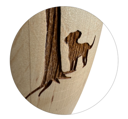 Tierurne Timber mit Hundemotiv